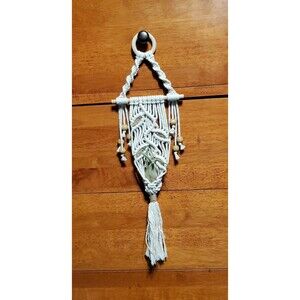 Super Cute Handmade Wood, Cotton, & Jute Macrame BOHO Air Plant Hanger